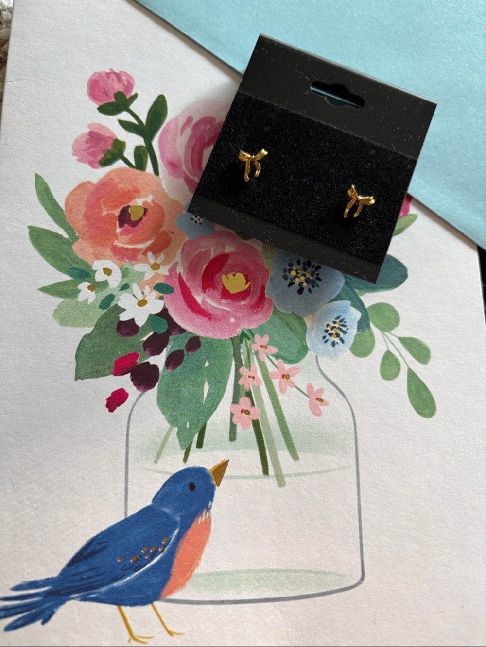 Gold Tiny Bow Stud Earrings